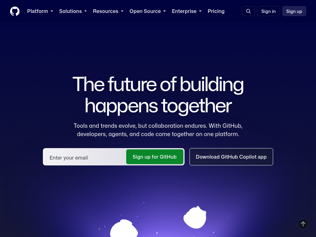 github.com at 1024 pixels
