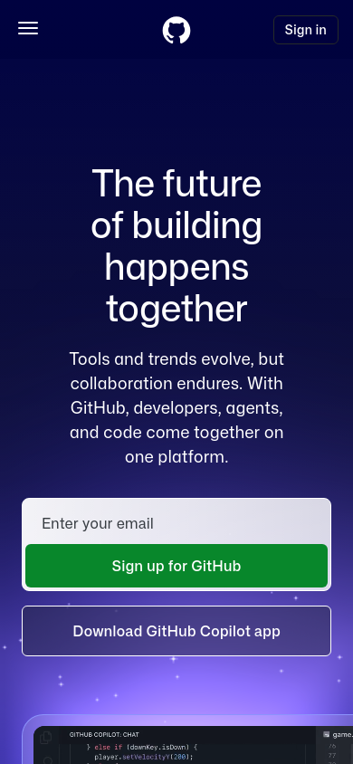 github.com at 390 pixels