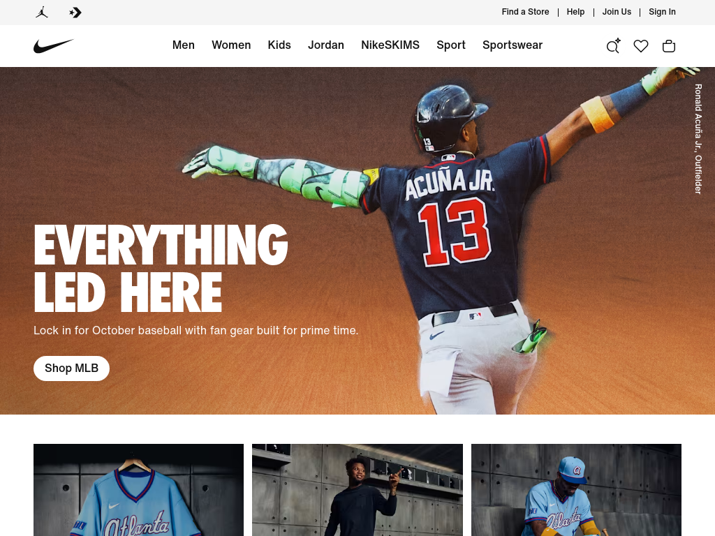 nike.com at 1024 pixels