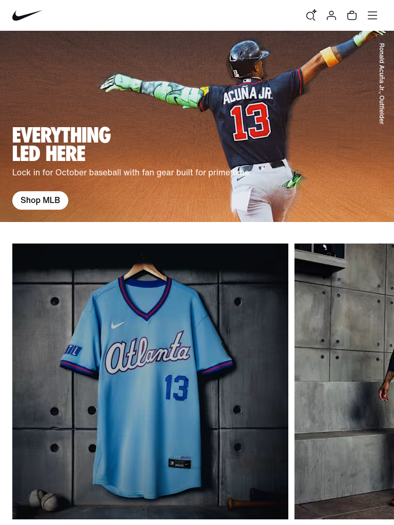 nike.com at 768 pixels