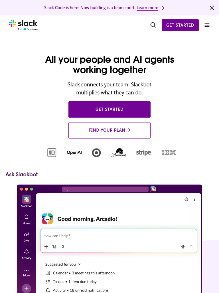 slack.com à 768 pixels