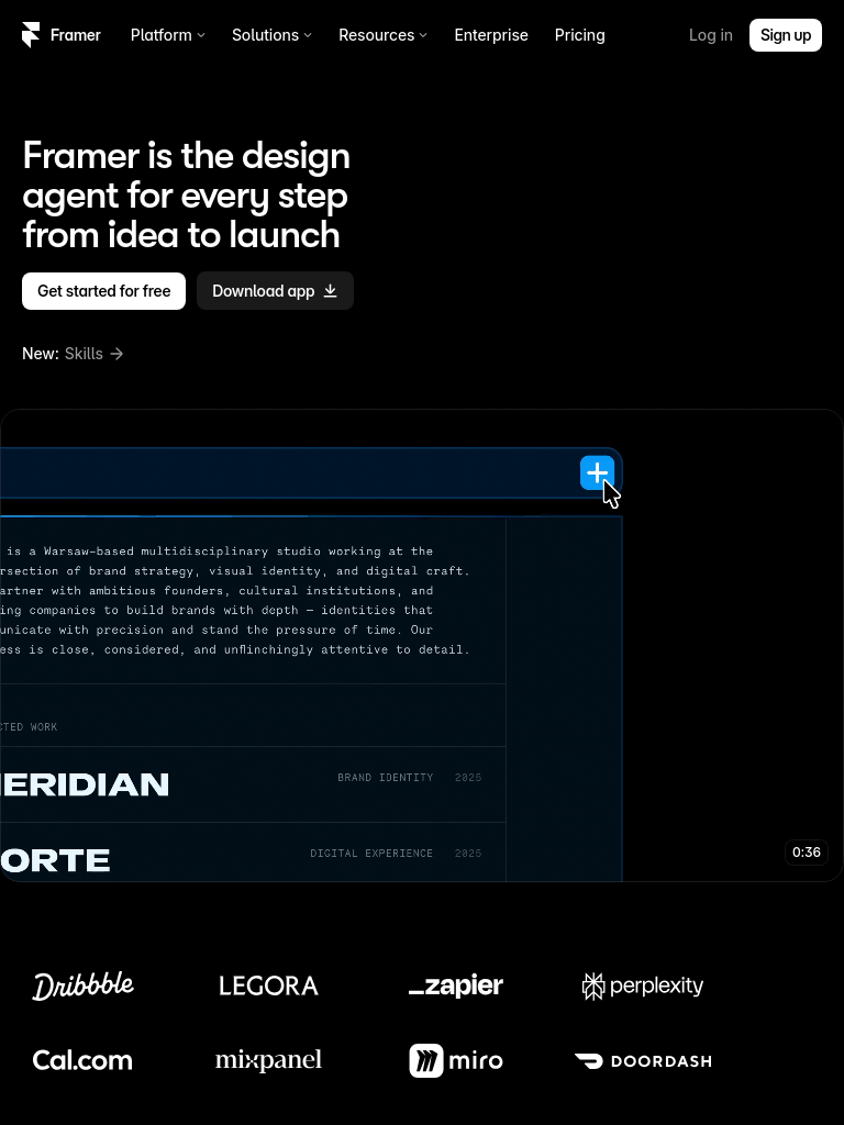 framer.com w 768 pikselach