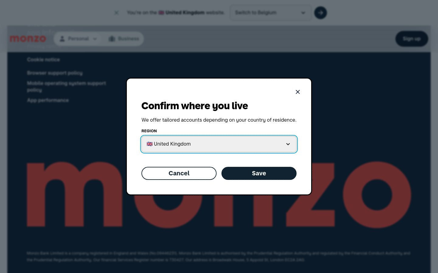 Dialog / modal 1, open