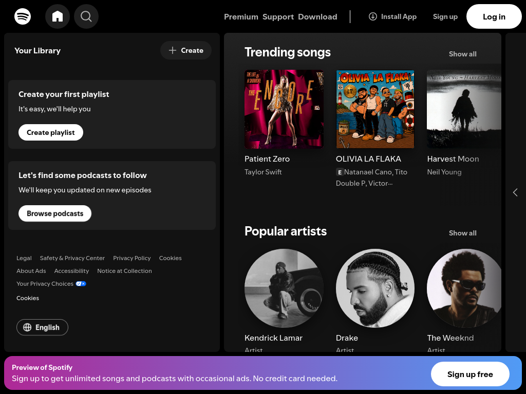 open.spotify.com a 1024 píxeles