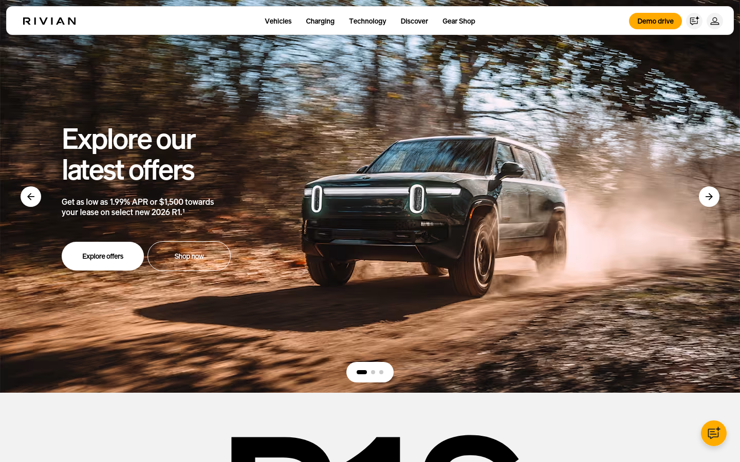 rivian.com بعرض 1440 بكسل