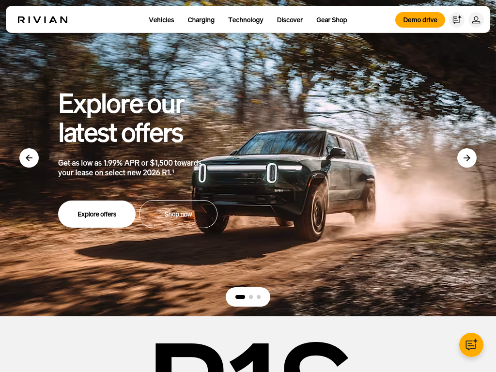 rivian.com بعرض 1024 بكسل