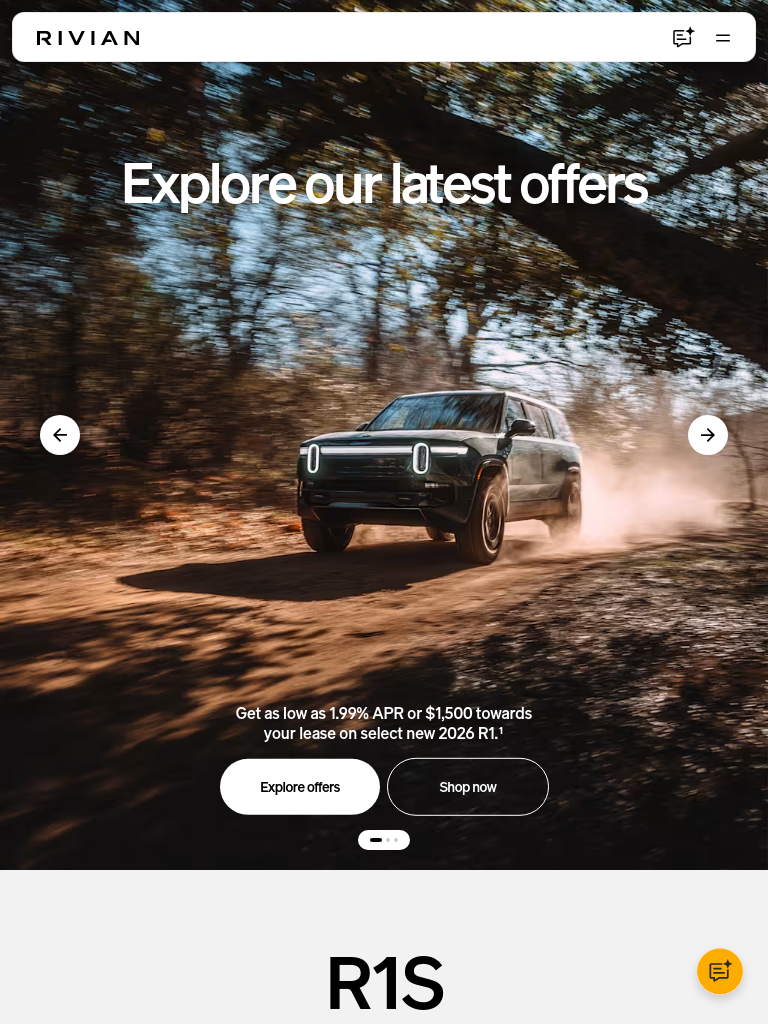 rivian.com بعرض 768 بكسل