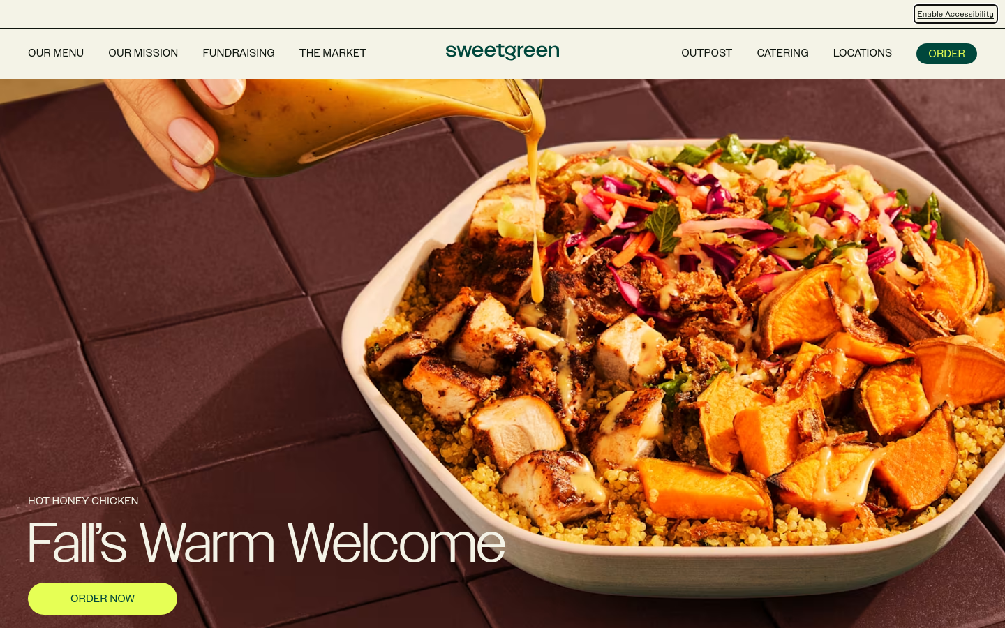 sweetgreen.com بعرض 1440 بكسل