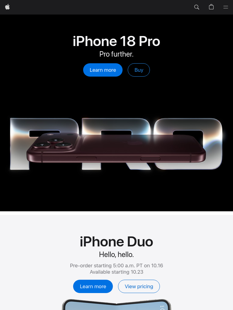 apple.com بعرض 768 بكسل
