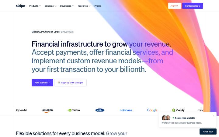 stripe.com home page
