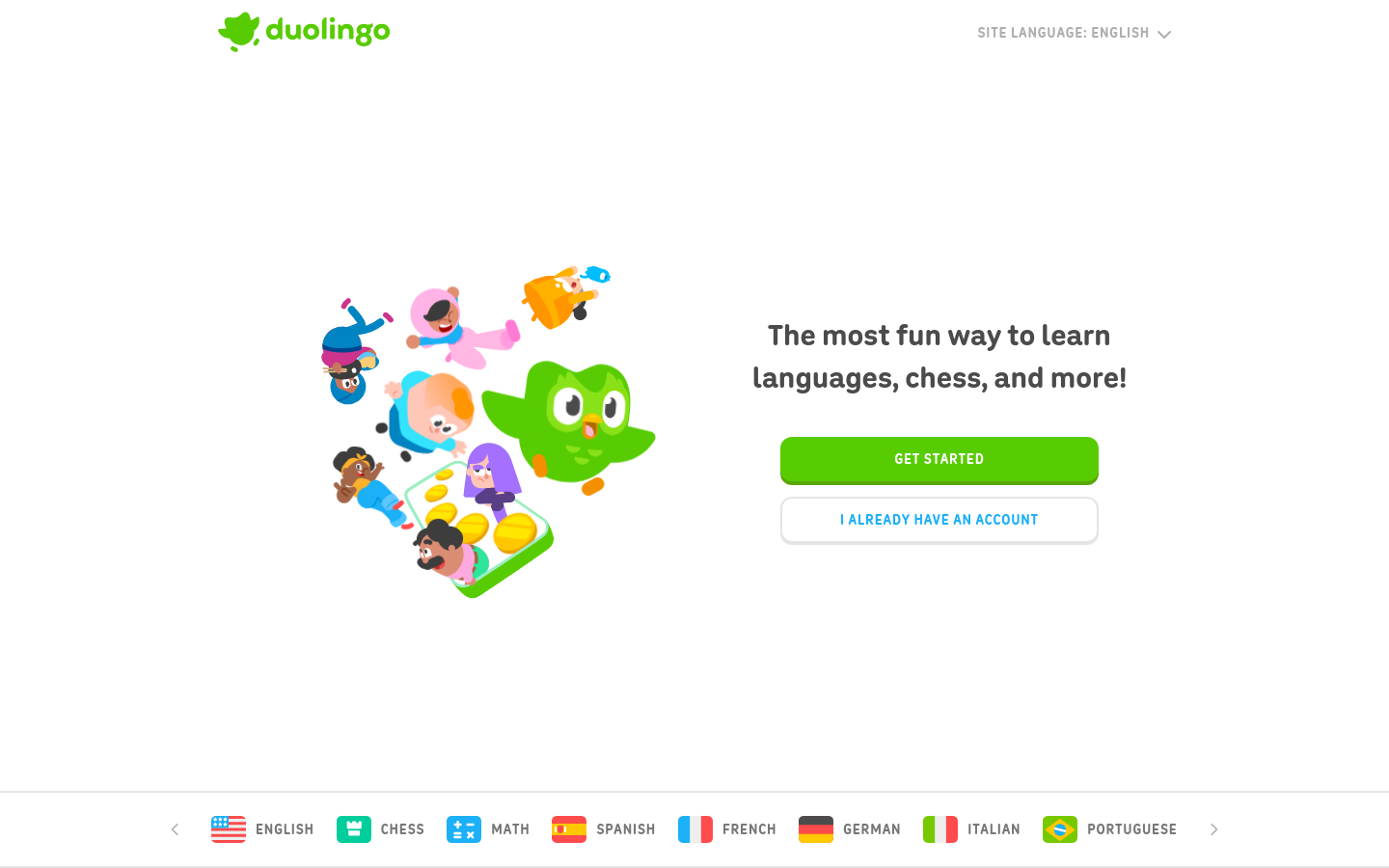 duolingo.com bei 1440 Pixeln