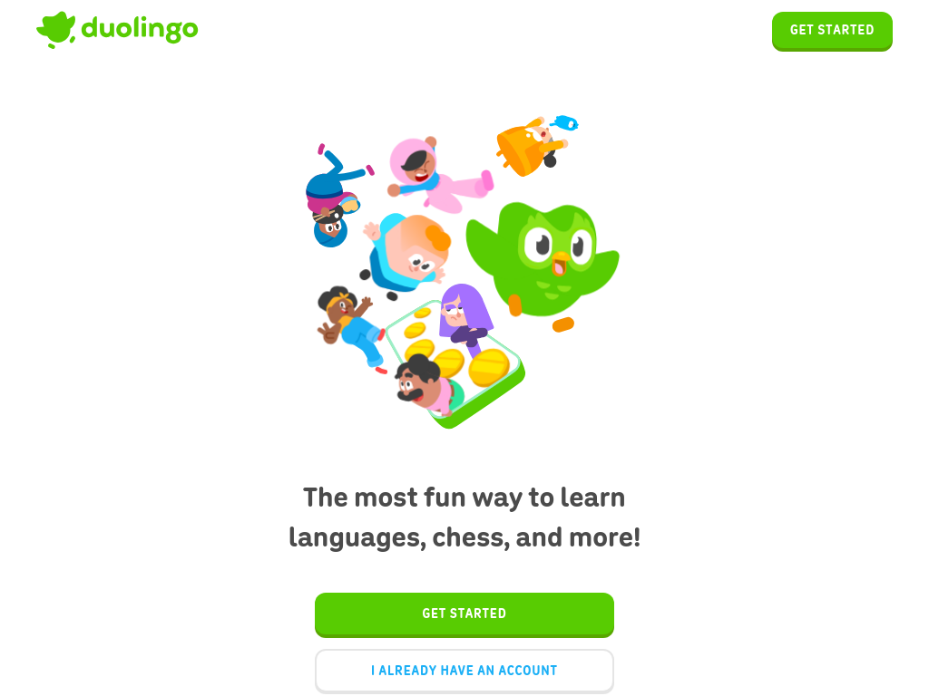 duolingo.com bei 1024 Pixeln